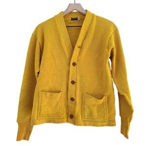 Vintage Wilson Equipment Letterman’s Mustard Wool Cardigan Sweater Size 40